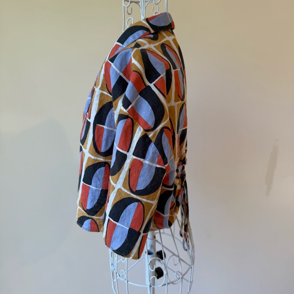 Zara 80's Print Button Front Crop Top Open Back L… - image 3